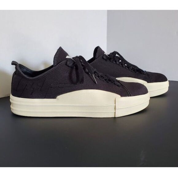 Adidas Y-3 Yuben EF2651 Low Black Canvas Mens Sneakers Yohji Yamamoto Size 8.5